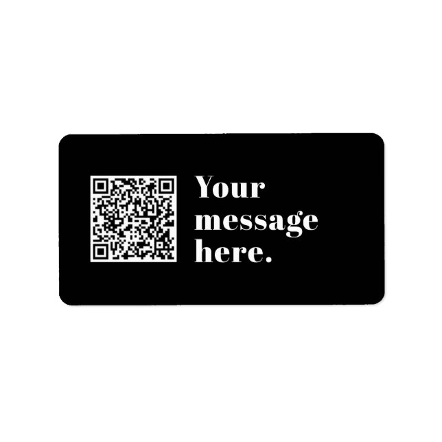 Your own Uploaded QR code & Editable Retro Text Label (Front)