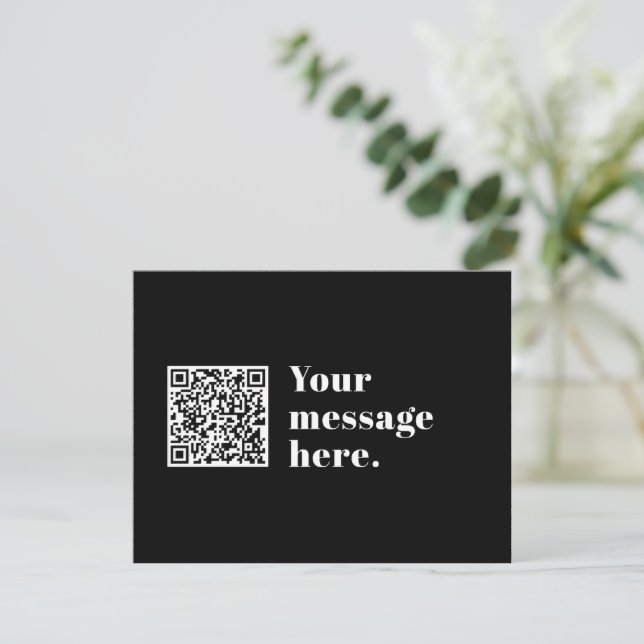 Your own Uploaded QR code & Editable Retro Text Thank You Card (Standing Front)