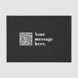 Your own Uploaded QR code & Editable Retro Text Tissue Paper
