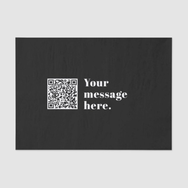 Your own Uploaded QR code & Editable Retro Text Tissue Paper (Front)