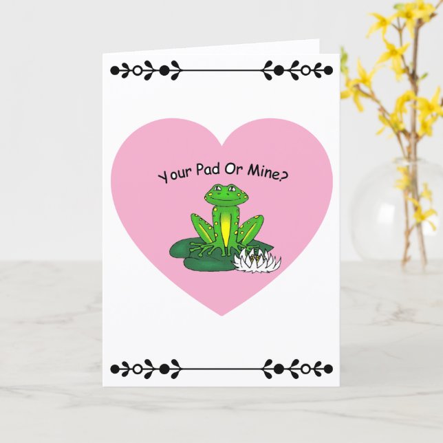 Your Pad Or Mine? Valentine's Day Card (Yellow Flower)