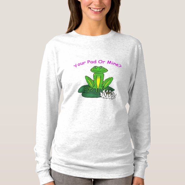 Your Pad or Mine? Women's Light Gray Long Sleeve T-Shirt (Front)