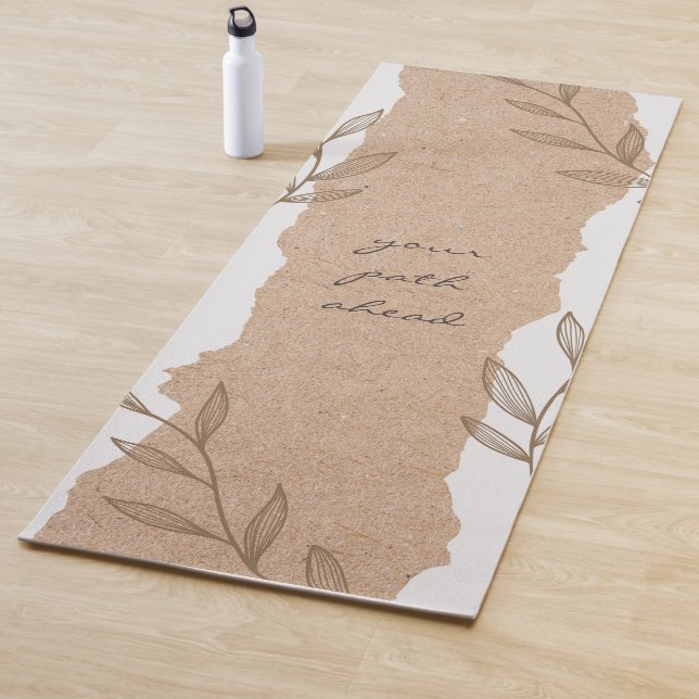 Your path ahead on a brown and white yoga mat (In Situ)