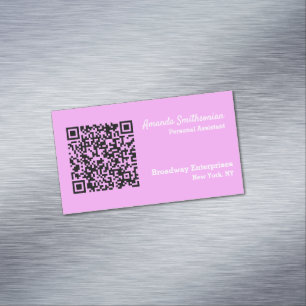 Your Personal QR Code Linked to Your URL Purple Magnetic Business Card