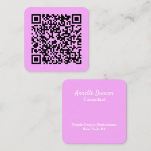 Your Personal QR Code Linked to Your URL Purple Square Business Card