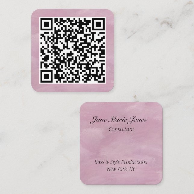 Your Personal QR Code Linked to Your URL  Square Business Card (Front/Back)