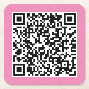 Your Personal QR Code Linked to Your URL   Square Paper Coaster