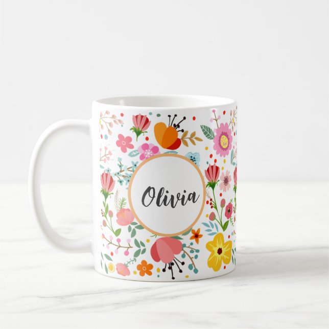 Your Personalised Floral Elegance mug (Left)