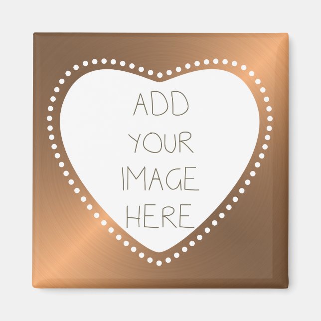 Your Personalised Photo Gold Heart Magnet (Front)