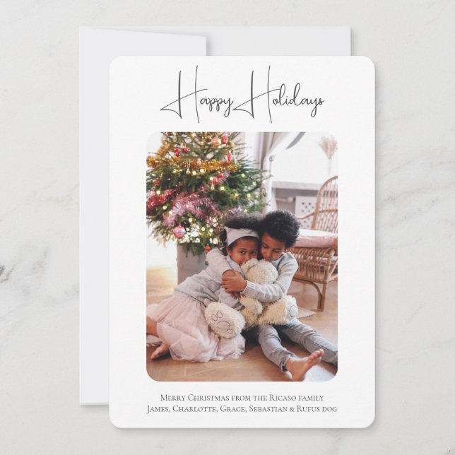 Your Personalised Photo Happy Holidays Christmas Holiday Card (Front)