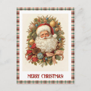 Your Personalised Photo Vintage Christmas Santa  Holiday Postcard