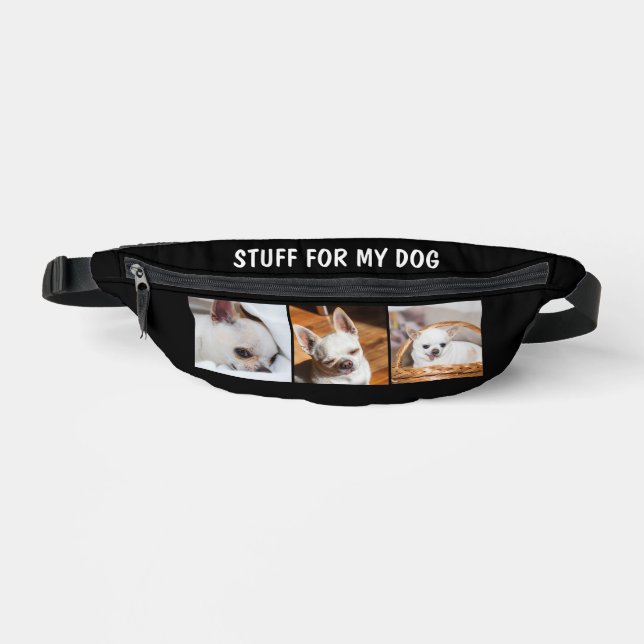 Your pet dog chihuahua custom photos collage text bum bags (Front)