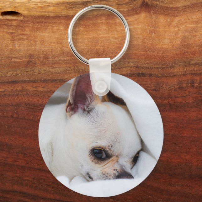 Your pet dog puppy custom photo chihuahua 2 sides key ring (Front)