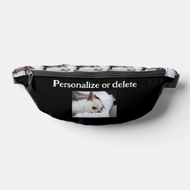Your pet dog puppy custom photo chihuahua and text bum bags (Lay Down)