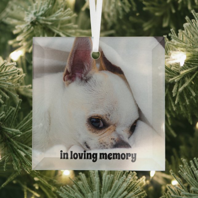 Your pet dog puppy custom photo chihuahua glass tree decoration (Insitu)