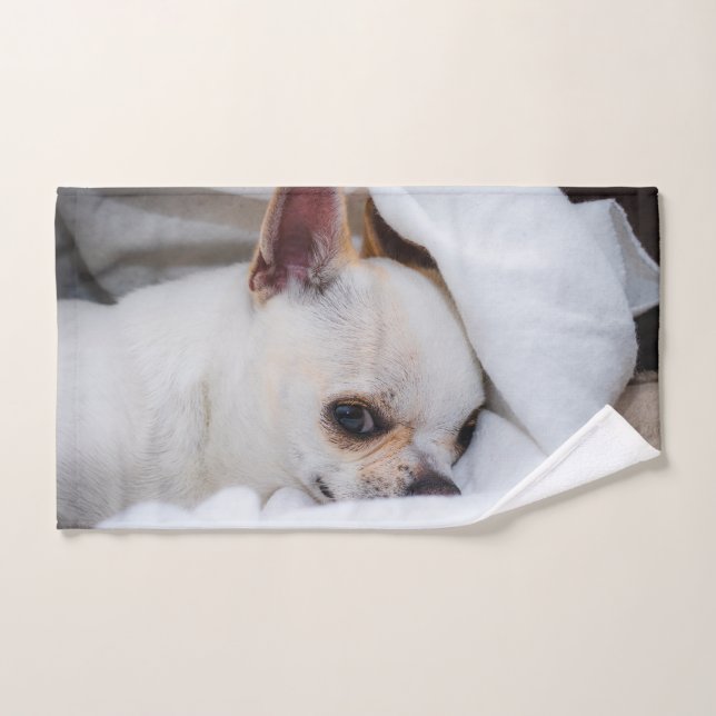 Your pet dog puppy custom photo chihuahua hand towel (Hand Towel)