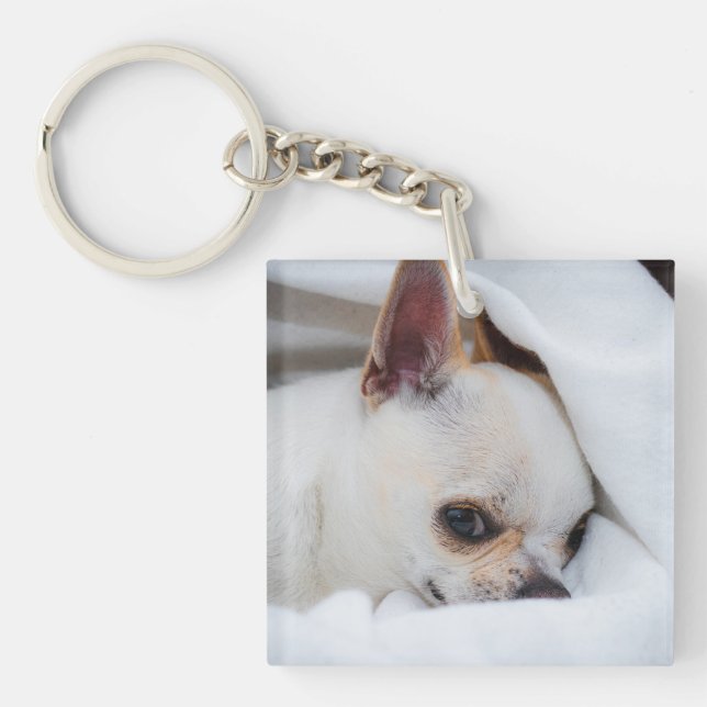 Your pet dog puppy custom photo chihuahua key ring (Front)