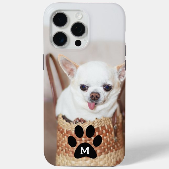Your pet dog puppy custom photo chihuahua Monogram Case-Mate iPhone Case (Back)