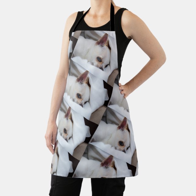 Your pet dog puppy custom photo chihuahua pattern apron (Insitu)