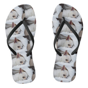 Your pet dog puppy custom photo chihuahua pattern flip flops