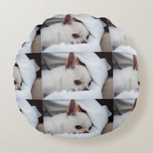 Your pet dog puppy custom photo chihuahua pattern round cushion
