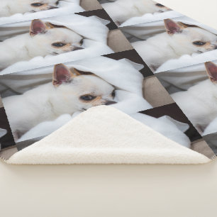 Your pet dog puppy custom photo chihuahua pattern sherpa blanket