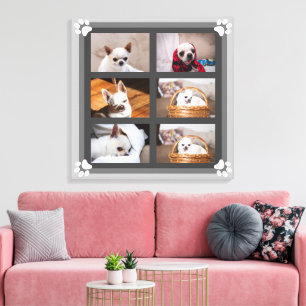 Your pet dog puppy custom photo collage chihuahua canvas print