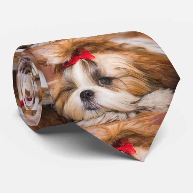 Your pet dog puppy custom photo pattern tie (Rolled)