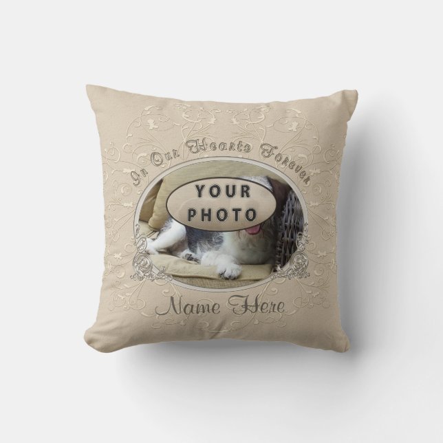 Your Pet Photo and Name Gifts for Loss of a Pet Cushion (Front)