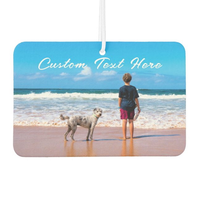 Your Pet Photo Car Air Freshener with Custom Text (Front)