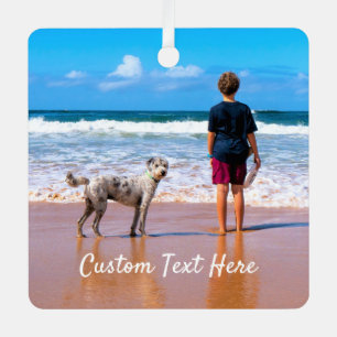 Your Pet Photo Christmas Ornament with Custom Text