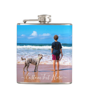 Your Pet Photo Flask with Custom Text