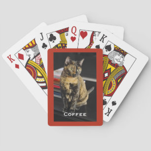 Your Pet Photo, Name, Red Background,  Playing Cards