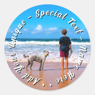 Your Pet Photo Stickers Personalised Text