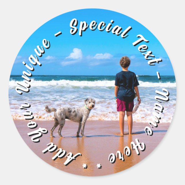 Your Pet Photo Stickers Personalised Text (Front)
