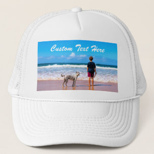 Your Pet Photo Trucker Hat with Custom Text Name