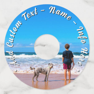 Your Pet Photo Wine Glass Tag Personalised Text