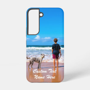 Your Pet Photo with Custom Text Personalised Samsung Galaxy Case