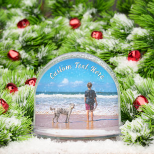 Your Pet Photo with Custom Text Personalised Snowglobe