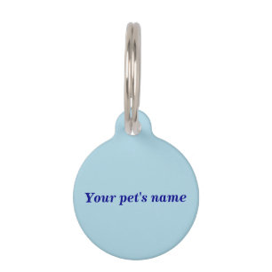 Your Pet’s Name on Light Blue Round Pet Tag