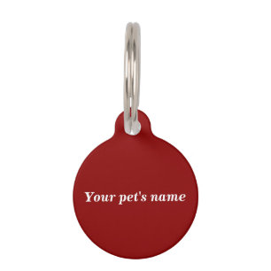 Your Pet’s Name on Red Round Pet Tag