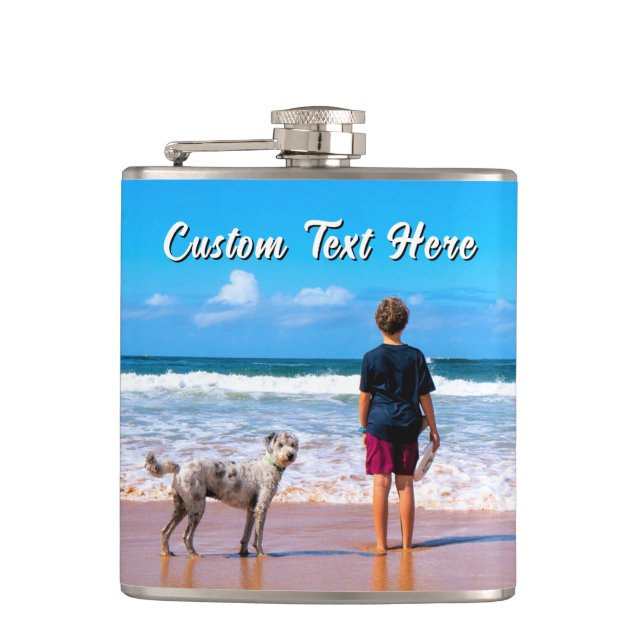 Your petPhoto Flask Gift with Custom Text (Front)