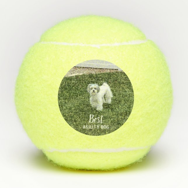Your Pet's Photo Personalised With Text Tennis Balls (Front)