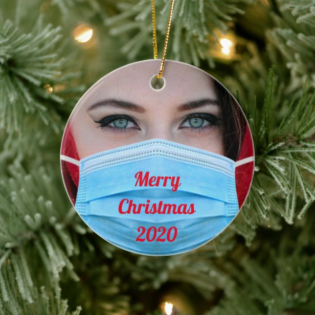 YOUR PHOTO 2020 Face Mask Personalised Ceramic Tree Decoration (Tree)