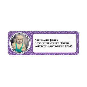 Your Photo 40th Birthday Number Patten Purple