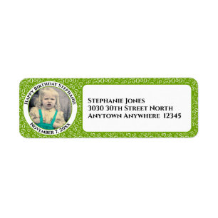 Your Photo 50th Birthday Number Patten Green/White