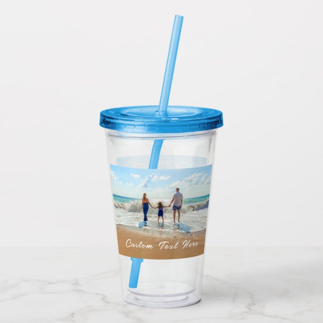 Your Photo Acrylic Tumbler with Custom Text (Back)