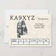 Your Photo Alabama Shaped Cutout Custom QSL