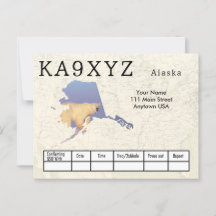 Your Photo Alaska Shaped Cutout Custom QSL