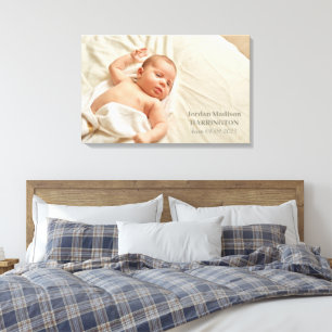 Your Photo and Custom Text Baby Canvas Print